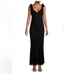 DANNIJO black velvet detail maxi dress size XS
